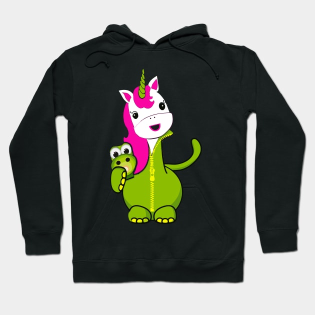 unicorn dinosaur Hoodie by saru